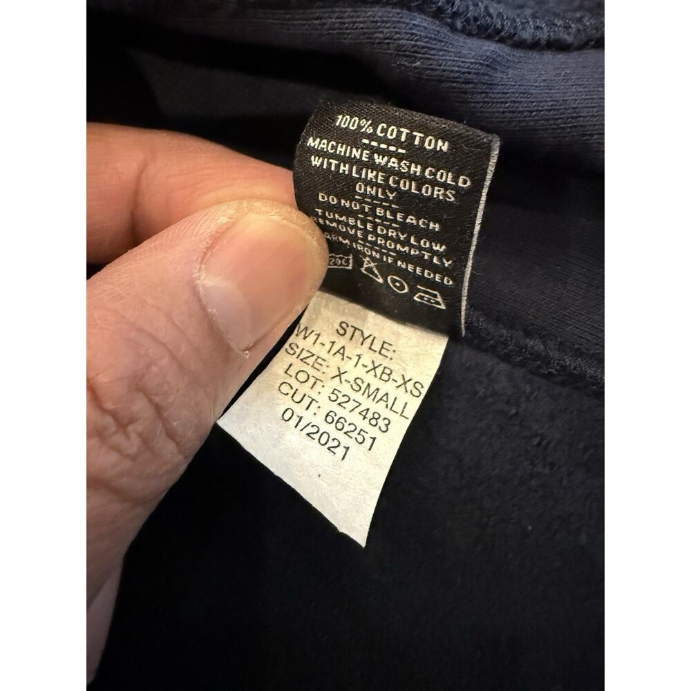 American Giant Womens Navy Full Zip Hooded Sweatshirt XS 100% Cotton Made In USA - Picture 8 of 10